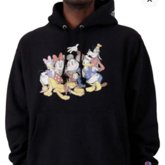 Disney X Champion Mickey & Friends Embroidered Hoodie Unisex Medium Pullover - Picture 1 of 7